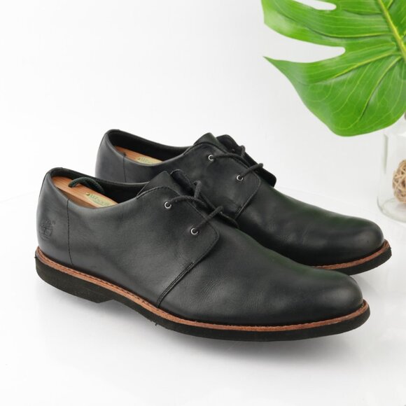 Timberland Mens Stormbuck Lite Oxford Size 13 Black Leather Plain Toe Comfy Shoe - Picture 11 of 11
